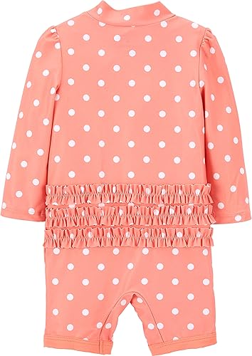 Miniatura 2 de Simple Joys by Carter's - Traje de baño de una pieza con cremallera, para niñas (2 unidades)