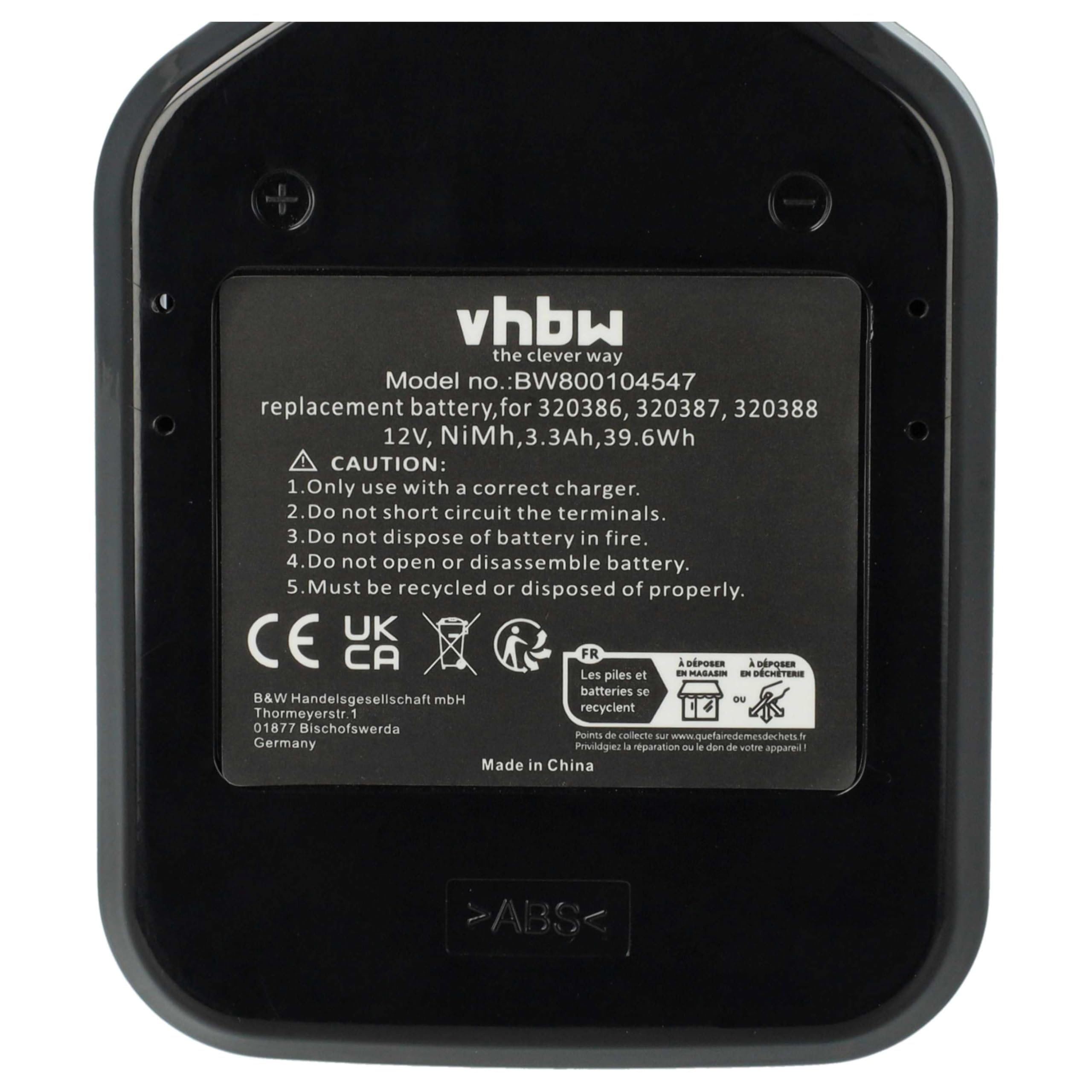 vhbw 2x batteria compatibile con Hitachi DS 12DVF3, DS12DVF2, DS 12DVF2, DS12DVF, DS 12DVF, DW18D, DS12DVF3 utensile elettrico (3300 mAh, NiMH, 12 V)