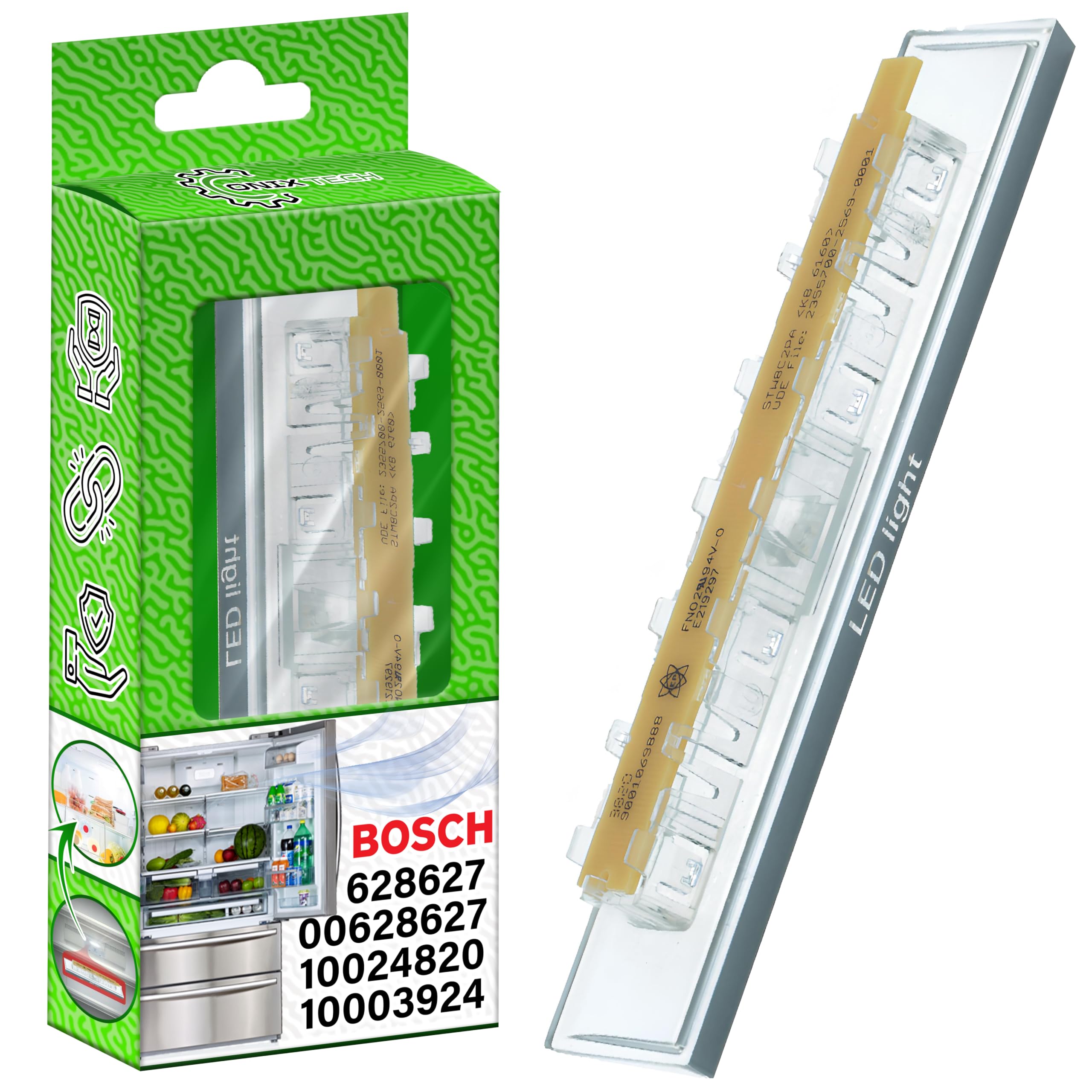 Listwa LED do lodówki z zamrażalnikiem z oryginalnym kodem 10003924 10024820 00628627 628627 dla Bosch dla Siemens - MADE IN GERMANY - ONIX TECH