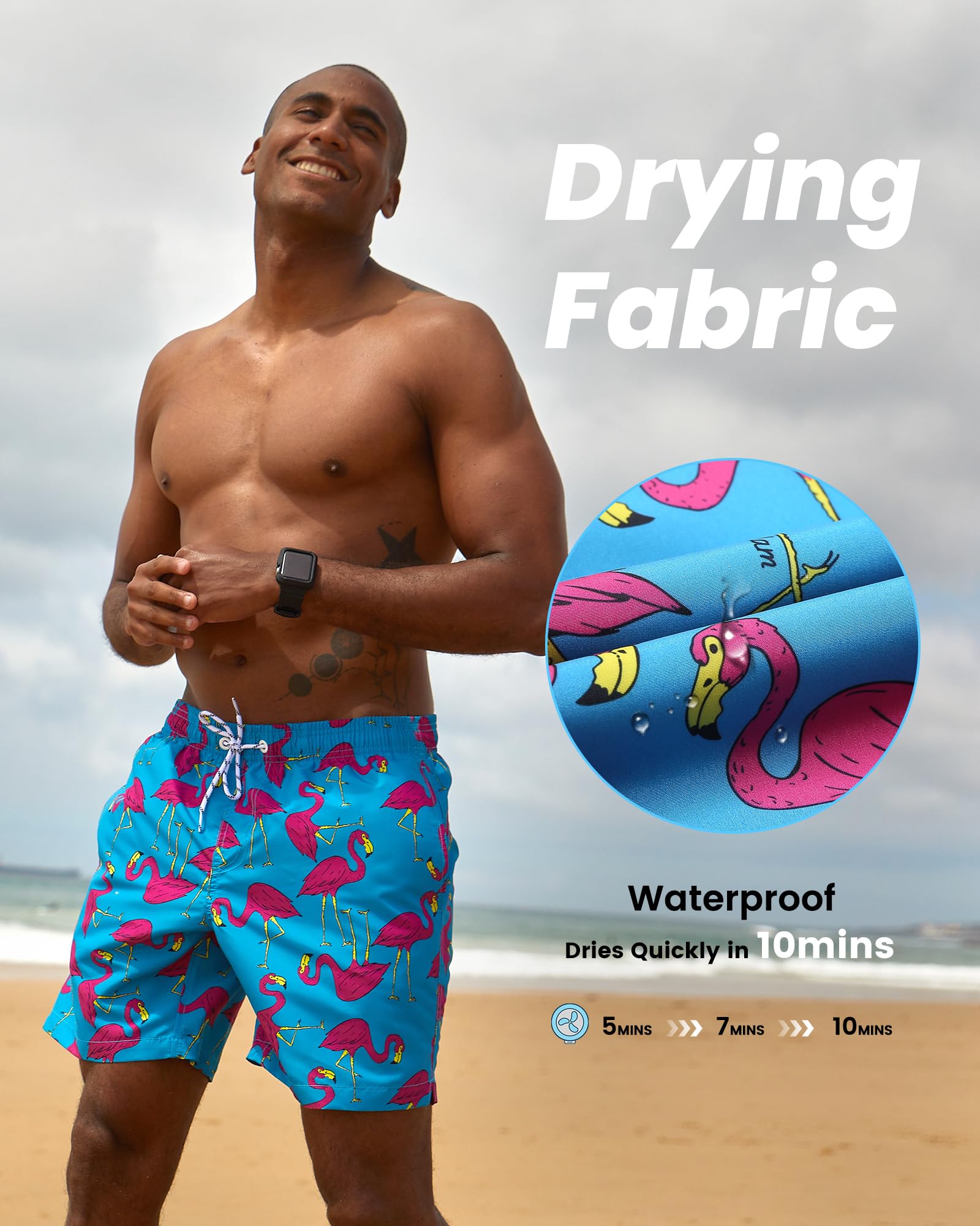 MaaMgic Pantaloncini da Bagno da Uomo Asciugatura Veloce Costume da Bagno per Surf sulla Spiaggia Multi-funzioni Allenamento casa con Fodera in Mesh con Fodera in Mesh