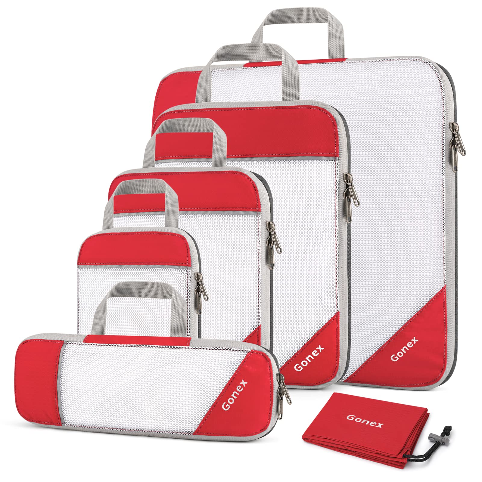 Compression Packing Cubes, Gonex Extensible Storage Mesh Bags Organizers