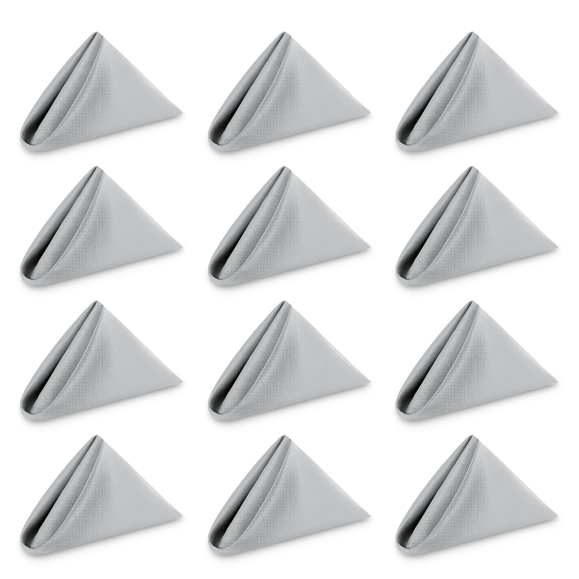 WedDecor Reusable 50cm x 50cm Fabric Silver Dinner Napkins – Polyester Table Napkins with Hemmed Edges, Easy-Care, Washable for Weddings, Banquets, Parties & Home Use, 100pcs — image 1
