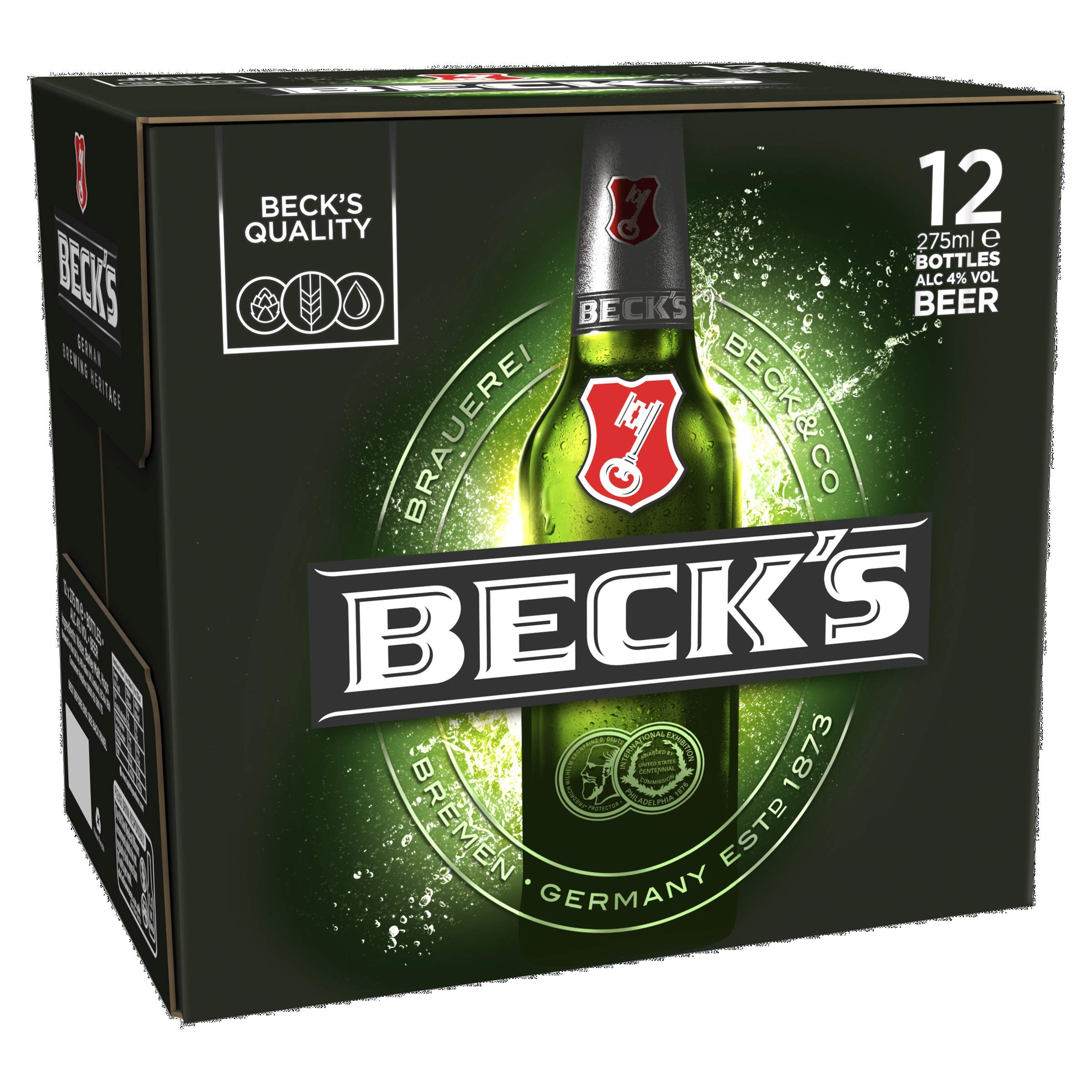 Beck's German Pilsner Beer Bottles 12 x 275ml