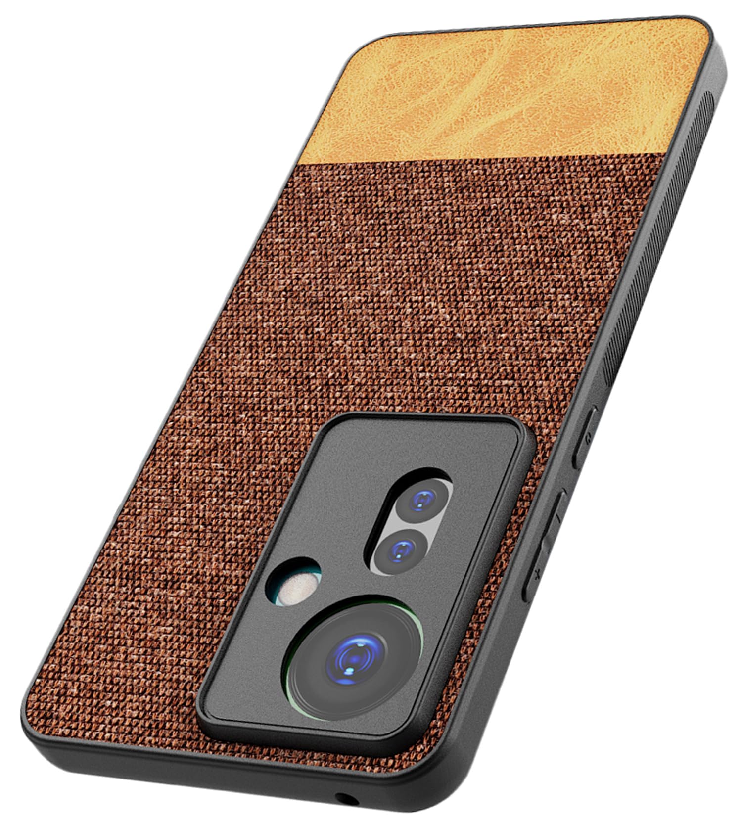 Kapa Soft Fabric & Leather Hybrid Protective Back Cover for Oppo F25 Pro (5G) | Shockproof Slim Hard Anti Slip Back Case (Brown) (B0CZNQ1T67) Amazon Price History, Amazon Price Tracker