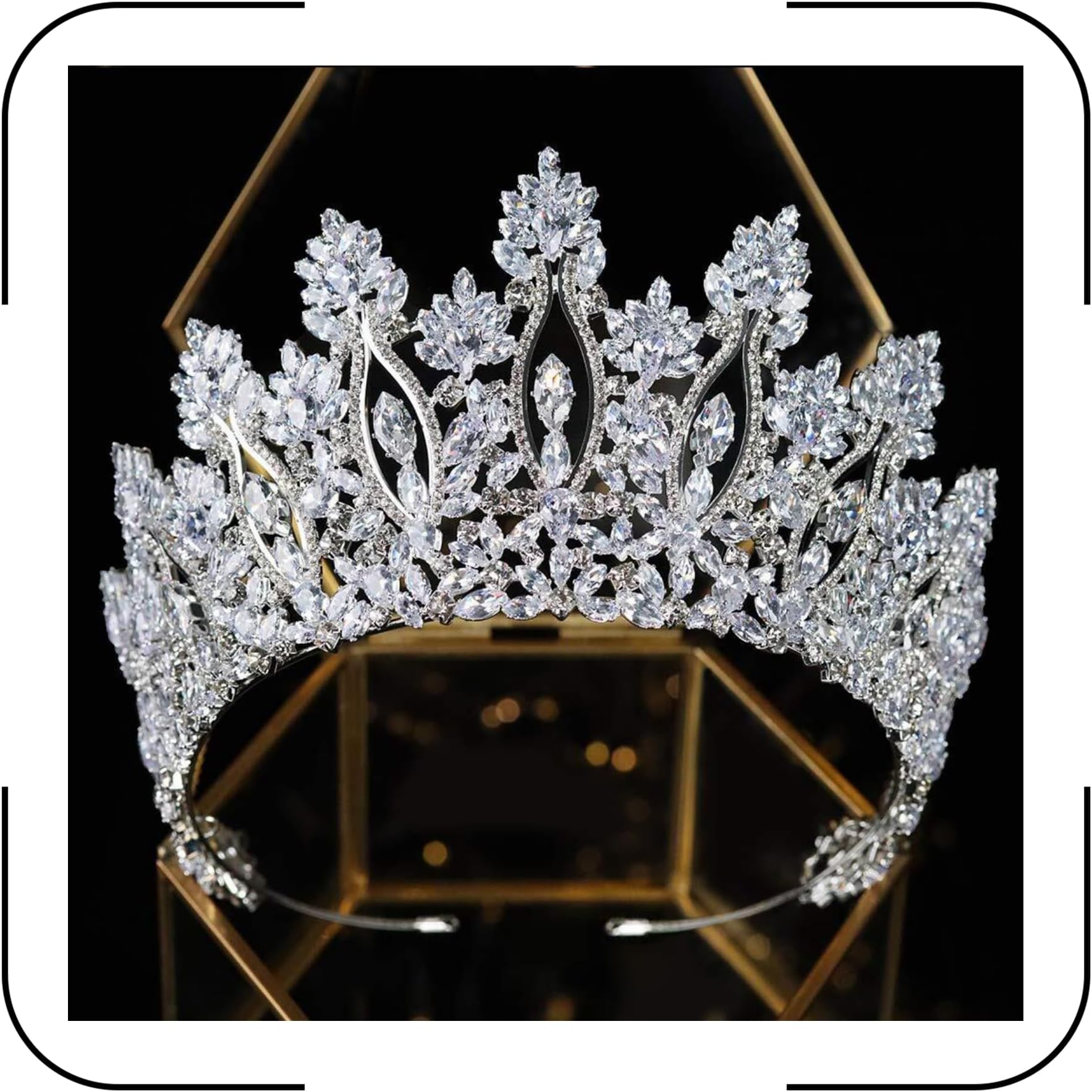 Luxury Tall Cubic Zirconia Tiaras and Crowns for Women CZ Zircon Pageant Birthday Prom Party Headpiece Bridal Hair Accessory