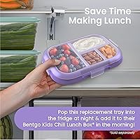 Vista 2 de Bentgo Bandeja de repuesto para niños Chill - Caja Bento reutilizable de 4 compartimentos para una fácil preparación de comidas; capacidad de 3.3