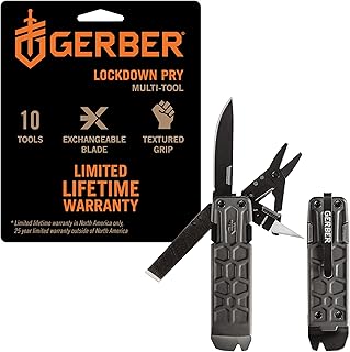 Gear Lockdown Pry 10-in-1 Multitool EDC Pocket Knife with Pry Bar for Survival, Hunting and Fishing, Gifts for Men