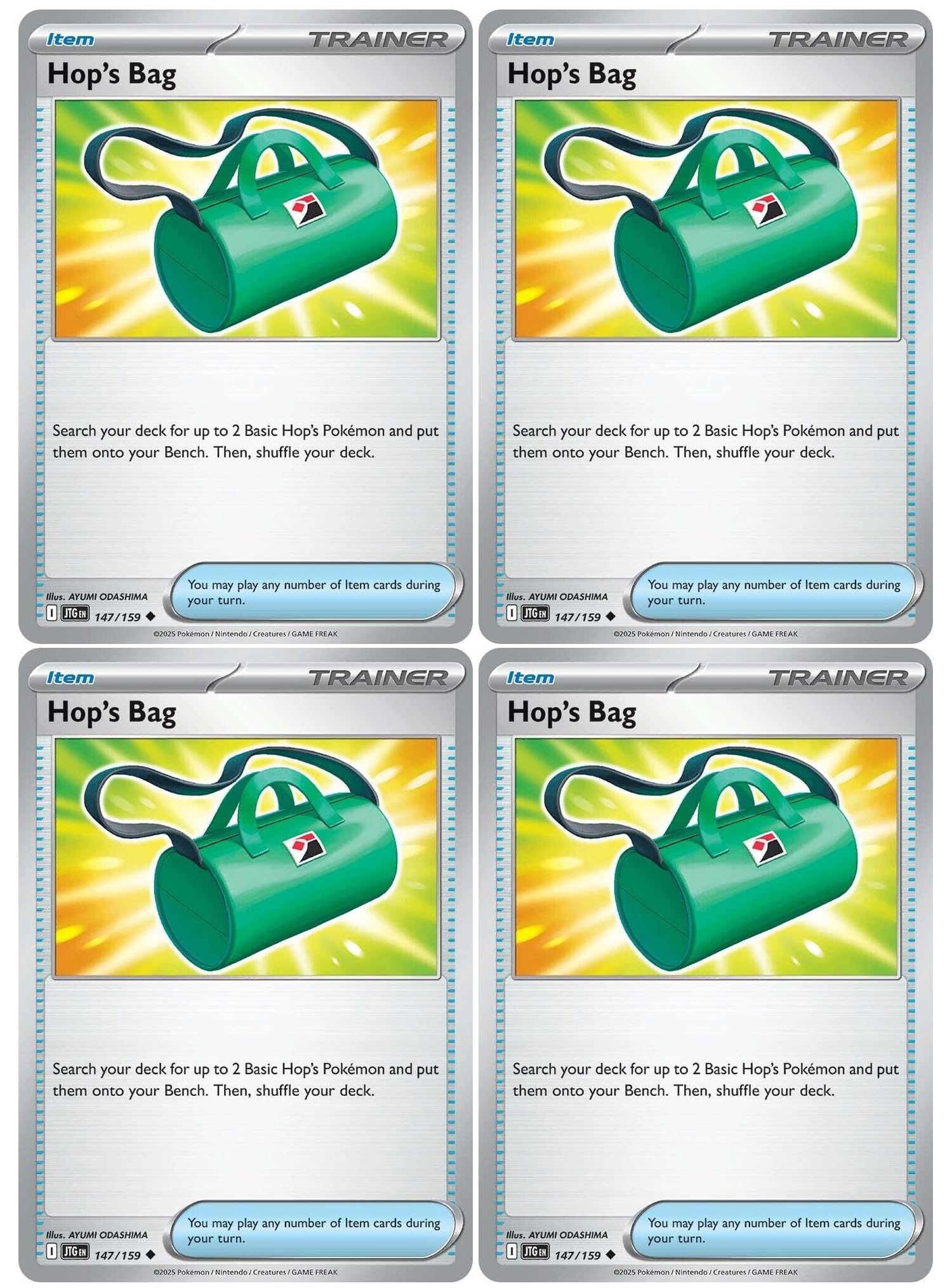 Hops Bag 147 159 Journey Together Pokemon Trainer Playset x4 Card Lot