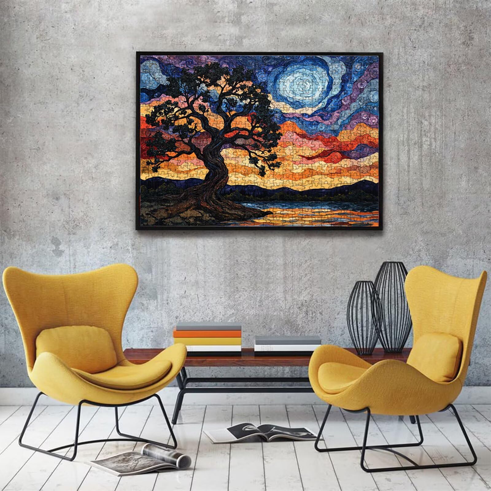 Puzzle 4000 elementów, drzewo księżyca (2) puzzle 4000 elementów dla dorosłych, klasyczne puzzle, trudne puzzle, drewniane puzzle do dekoracji bożonarodzeniowej, prezenty dla kobiet, dekoracja domu