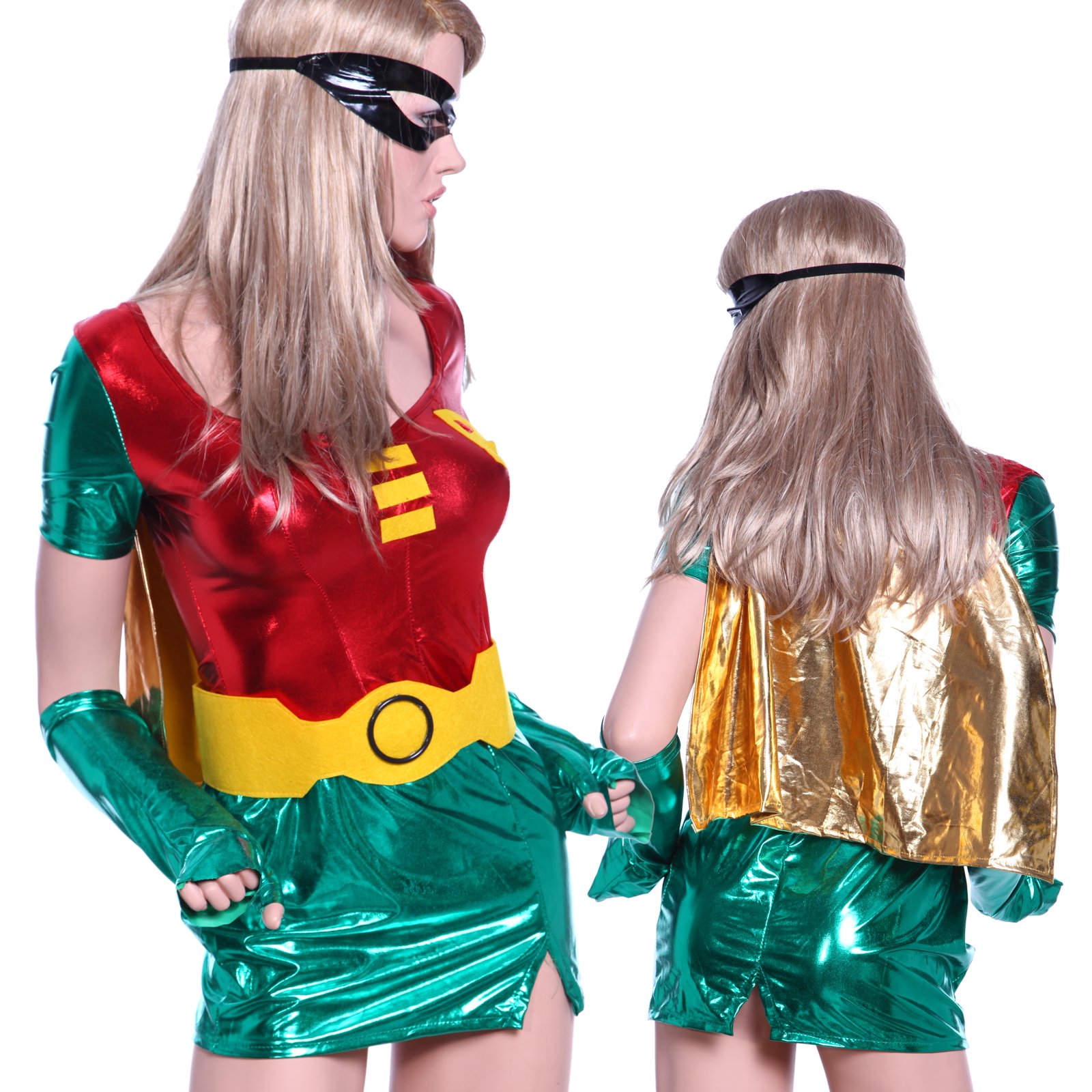 Ladies Sexy Female Robin Batman Sidekick Fancy Dress Halloween Costume