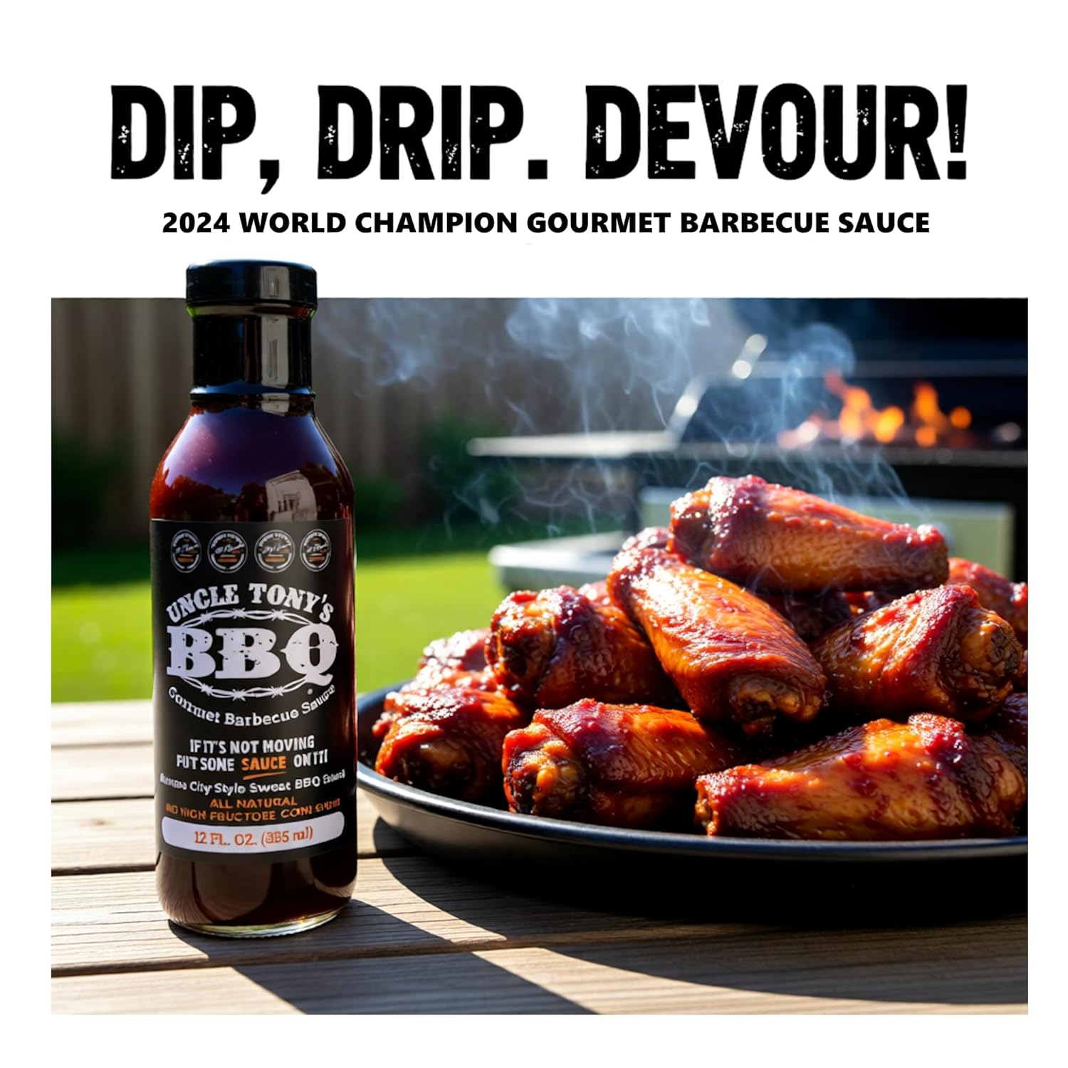 Uncle Tony’s BBQ Sauce – 2024 World Champion Barbecue Sauce – Sweet & Smoky Kansas City Style – All-Natural, Award-Winning Flavor – 12 oz - Image 6