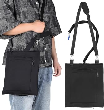 Urine Drainage Bag Holder, Catheter Bag Covers with Zipper Pipe Sleeve & Adjustable Strap, Soft Diving Fabric, Easy Access, Secure & Discreet for Urostomy & Foley Catheter Users-Black