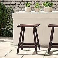 Vista 88 de WestinTrends Malibu - Juego de 2 taburetes de 24 alturas para exteriores/patio, madera envejecida