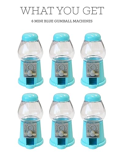 Miniatura 2 de ModParty Mini dispensadores de dulces azules (juego de 6) – Recuerdos de fiesta para niños, decoraciones retro para dulces (caramelos no incluidos)