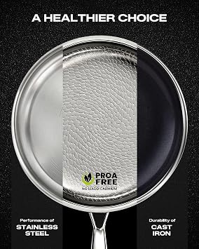 Titanium Hammered Pan Pro with Lid - 11.02 Inch Titanium Frying Pan | Scratch-Resistant, Even Heating Cookware for All Stovetops (11in-With Lid)