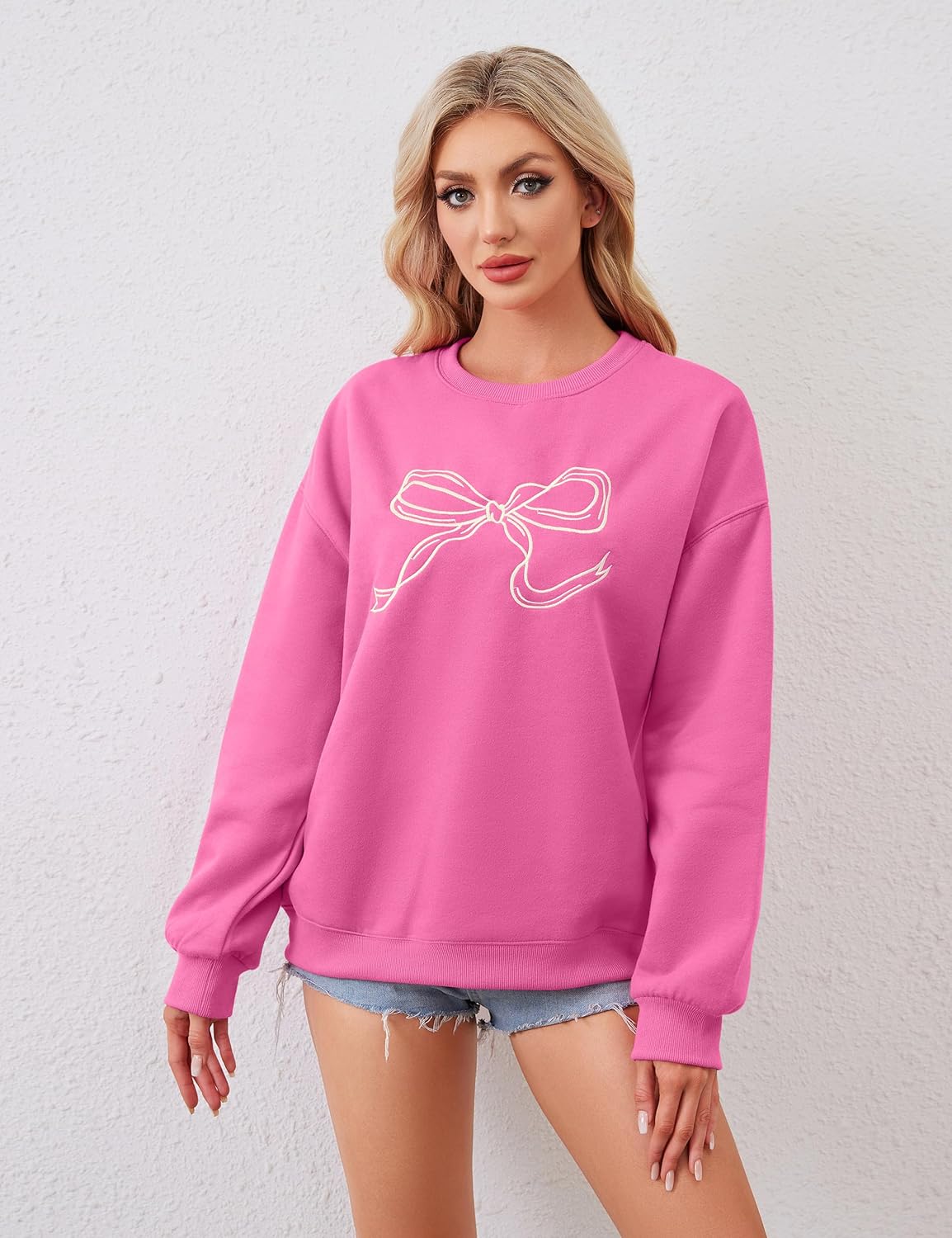 MISSACTIVER Women Bow Graphic Sweatshirts Oversized Pullover Sweatshirts Crewneck Pullover Tops 2025 Fall Fashion Clothes - Image 6