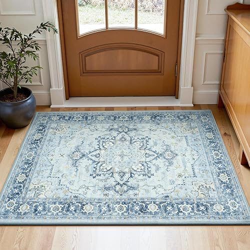 Miniatura 41 de Lofus Alfombras de área de 5 x 7 pies para sala de estar, alfombras lavables para dormitorio, cocina, alfombra bohemia vintage, suave, Vintage Beige