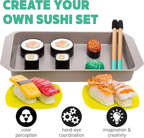 Miniatura 3 de Juego completo de juego de simulación de restaurante de sushi, comida y palillos para niños, accesorios de cocina para niñas y niños