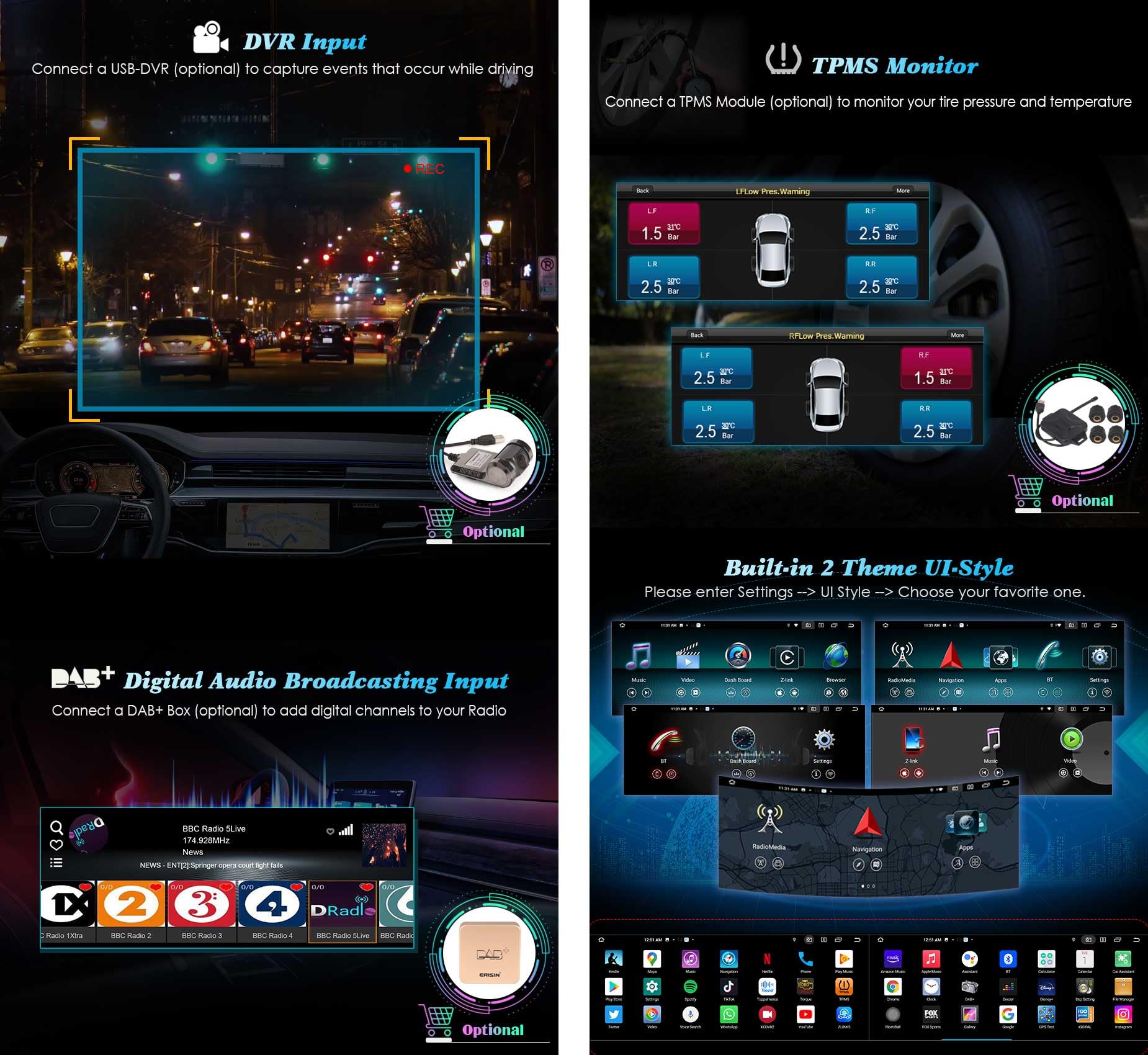 Erisin 12,3" 8Go+128Go 8 Cœurs Android 14 Autoradio pour Mercedes B Klasse W246 B160 B180 B200 NTG 4.5 Écran Tactile sans Fil CarPlay IPS WiFi 4G Dab+ DSP Android Auto Bluetooth 5.0 GPS Navigateur