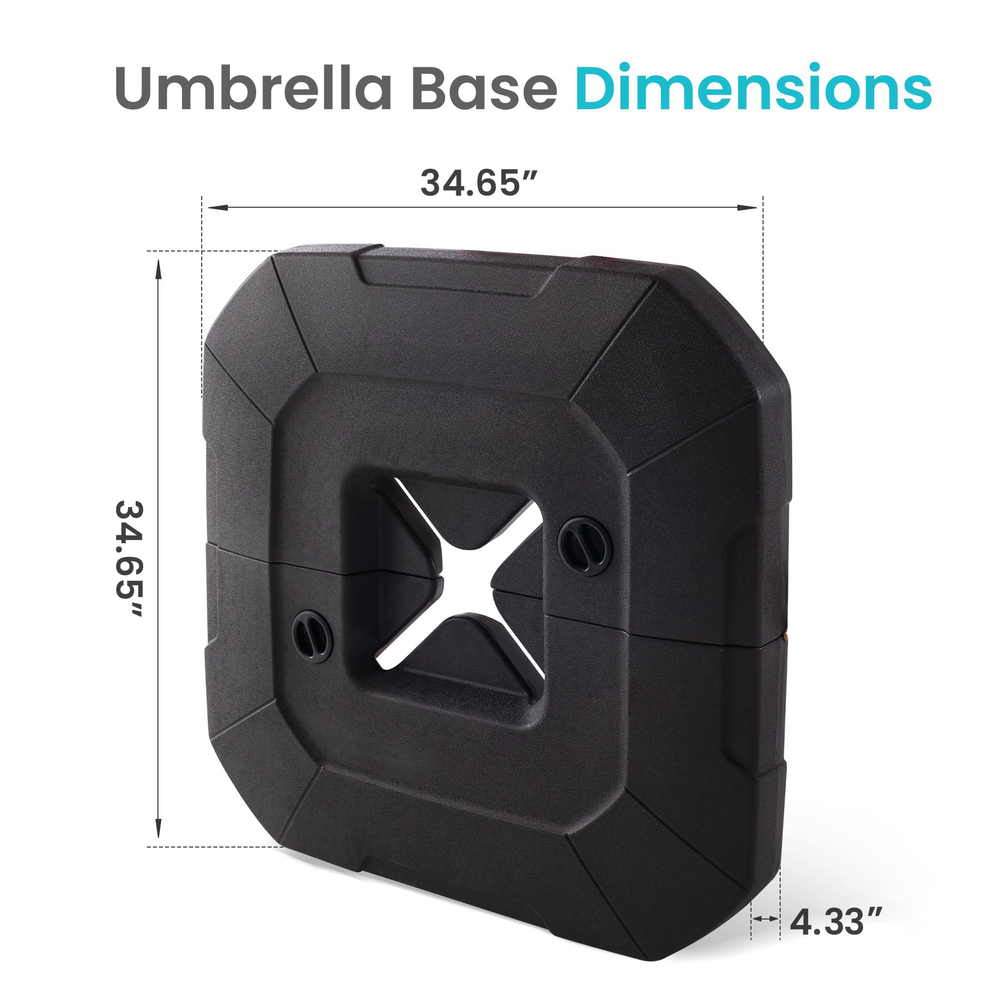 MPL Shade 220 Lbs Cantilever Patio Umbrella Base Water and Sand Filled Weighted Outdoor Umbrellas Stand for Garden Deck Pool Backyard