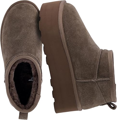 CUSHIONAIRE Hippy - Botas de plataforma de gamuza auténtica para mujer  espuma viscoelástica Negro -