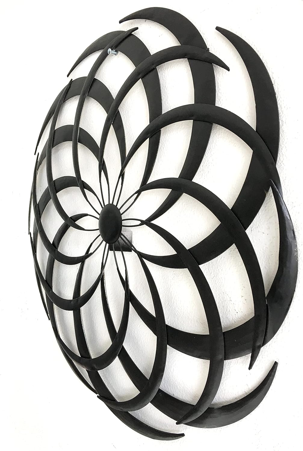 Bellaa 27239 Metal Wall Art Abstract Modern Contemporary Hanging Retro Distressed Hammerd Sculptures Farmhouse Country Cottage Lodge Boho Home Decor 3D Sun 23 inch