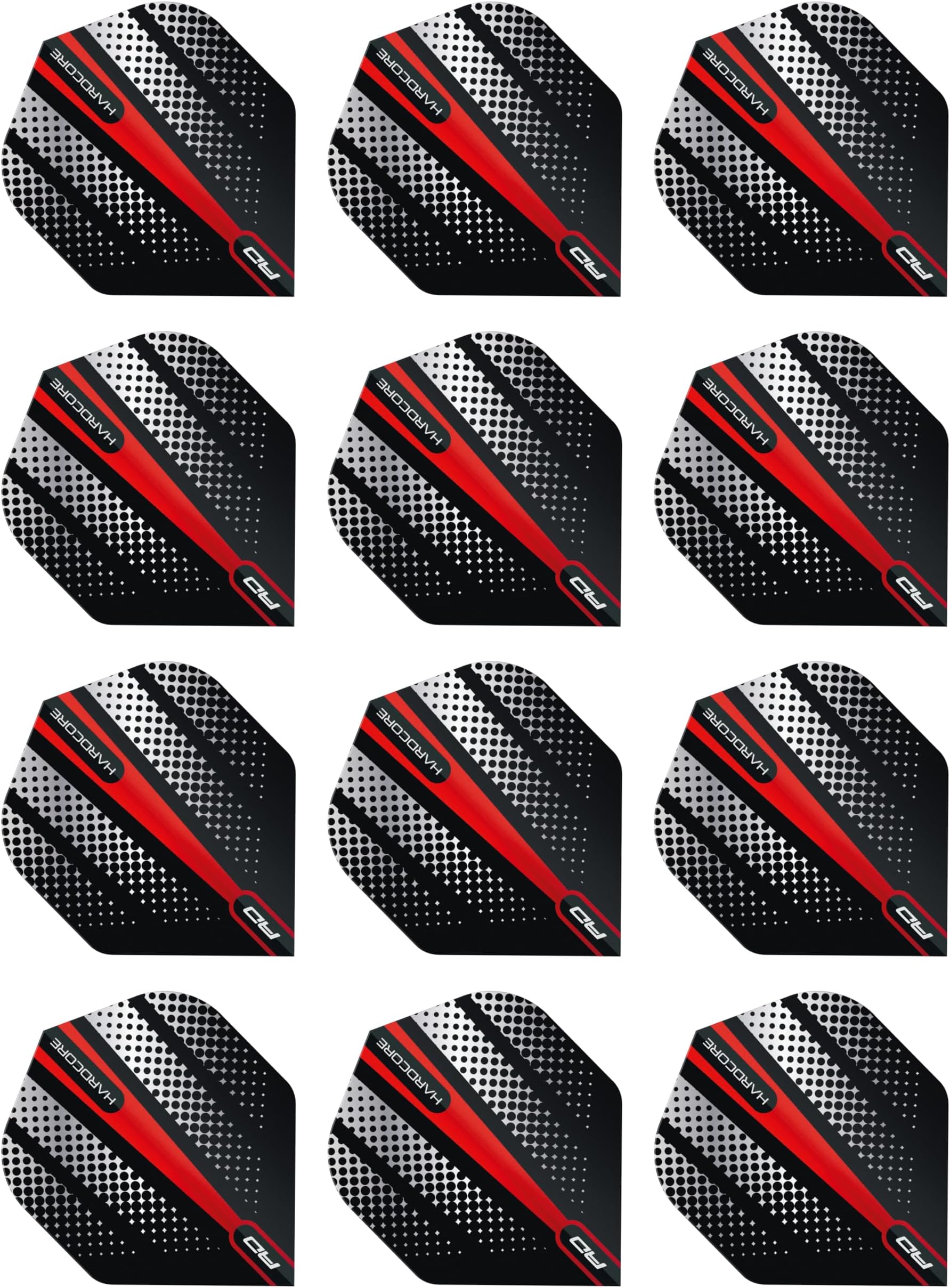 Hardcore Radical Dart Flights - 4 sets Per Pack (12 Dart Flights in total)