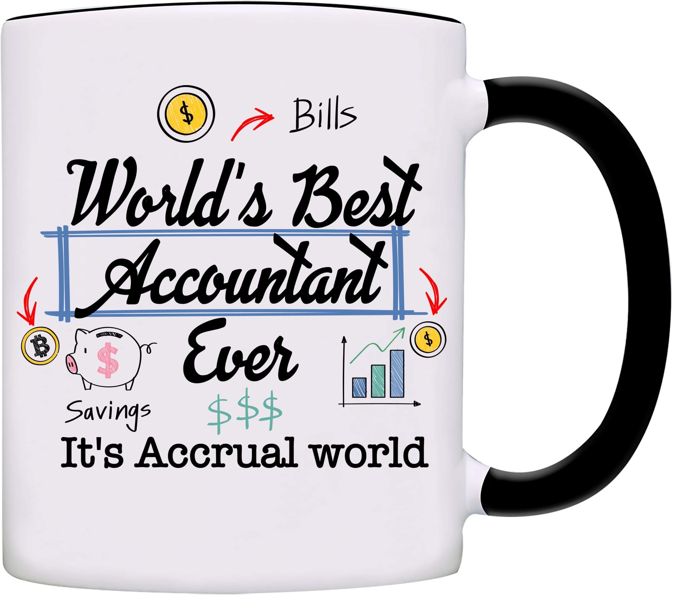owndis World's Best Accountant Ever, It's Accrual World Coffee Mug-0151-Black