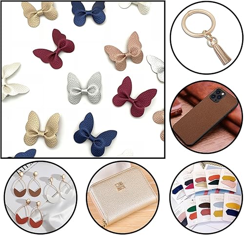 Miniatura 37 de Picheng Hojas de piel sintética de color sólido con textura de lichi, 13.8 x 53 pulgadas, rollo de piel sintética suave muy adecuado para hacer