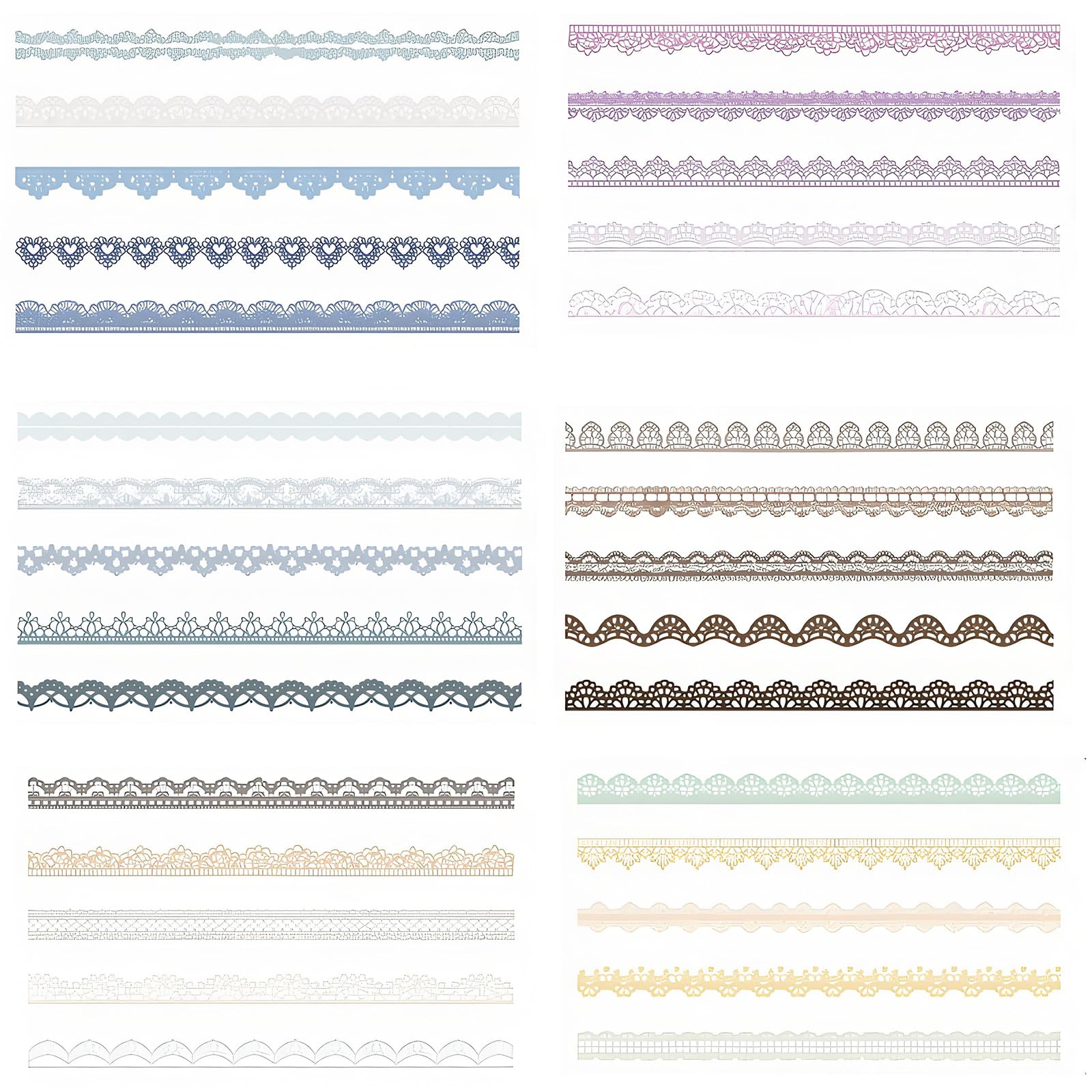 Nucelit 240 Adhesive Backed Lace Sticker Ideal for Scrapbooking Journaling and Keep Adhesive Trim Scrapbook Supplies