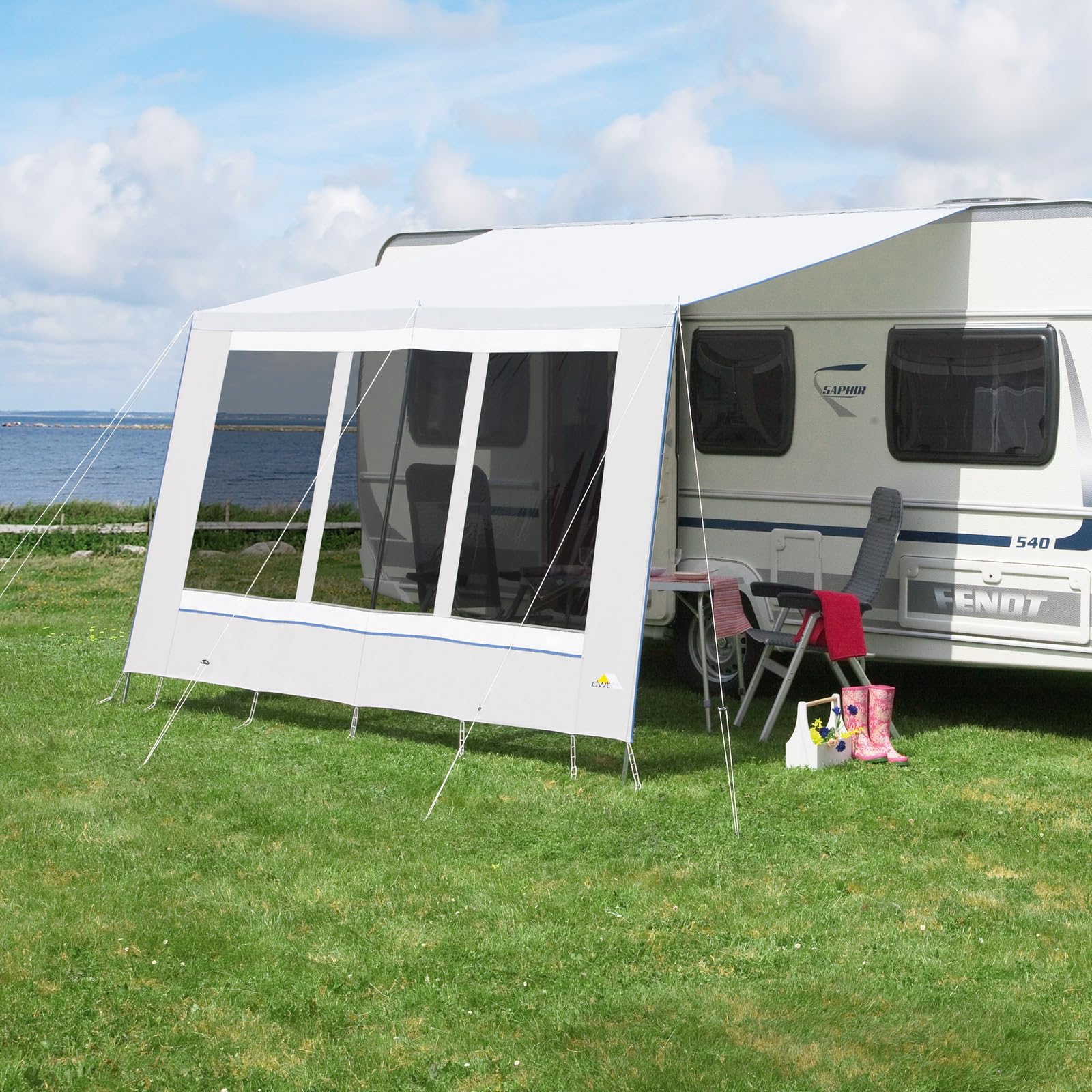 DWT Wohnwagen-Sonnendach Foyer, Camping-Sonnenschutz in 2 Größen, Sonnensegel für Wohnwagen
