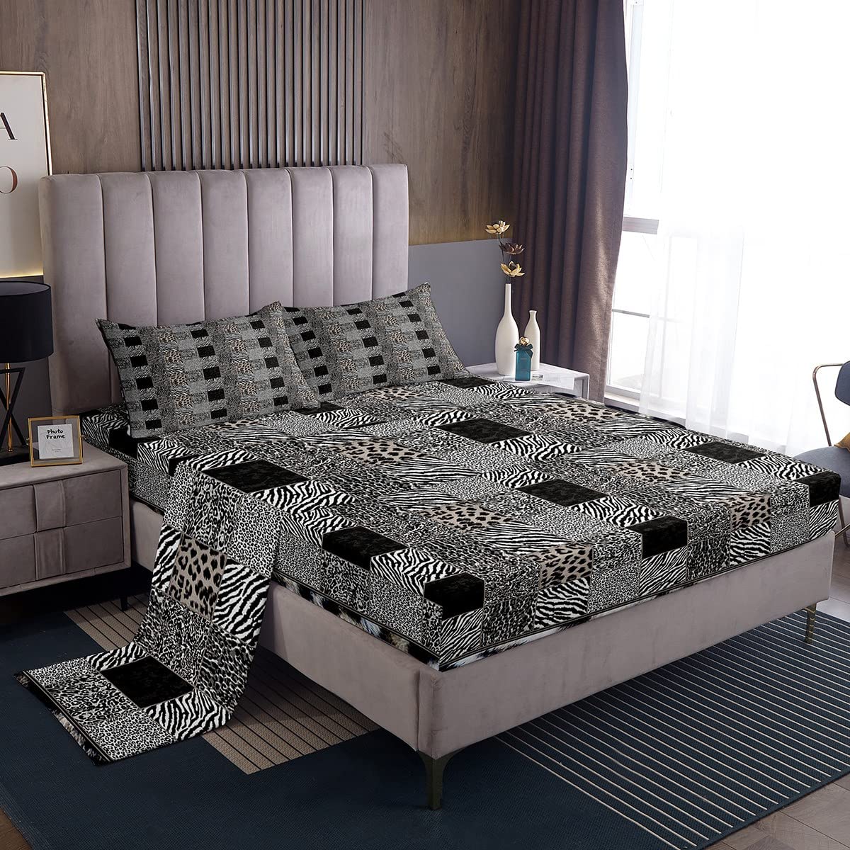 Set Lenzuola Leopardo E Ghepardo - Biancheria Da Letto In Microfibra Animalier - Foto 14