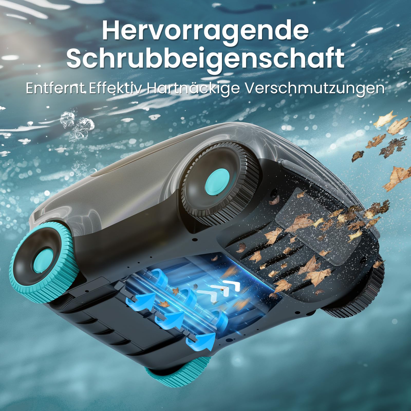 AIPER Scuba E1 Kabelloser Poolroboter, Poolsauger Akku für Aufstellpools bis 100 m², 100–130 Min. Laufzeit, 3-Motoren-System, Dual-Filtersystem, Auto-Park-Technologie, LED-Anzeige