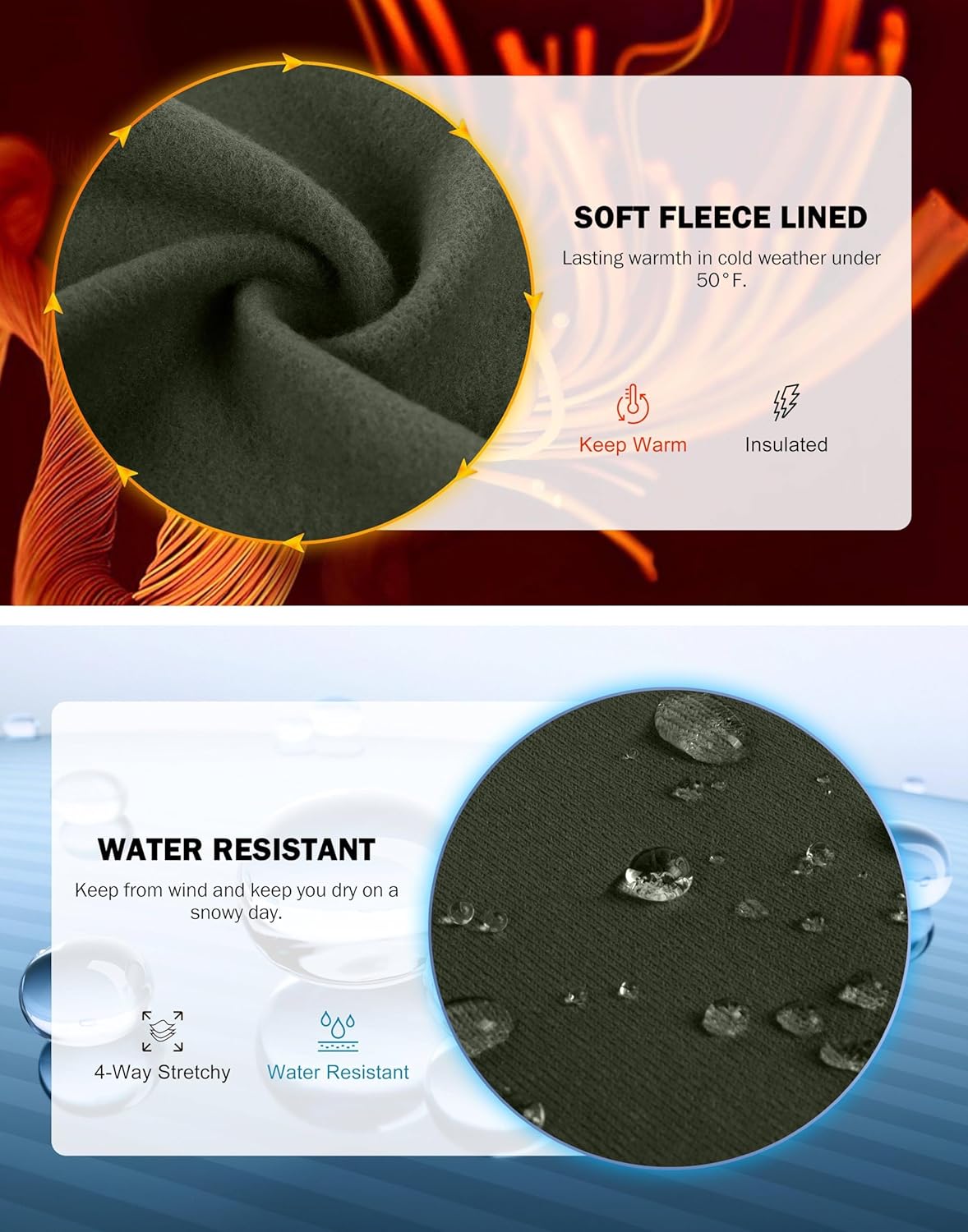 SANTINY Fleece Lined Flare Leggings Women 28.5/30.5/32 Water Resistant Winter Bell Bottom Hiking Yoga Pants with Pockets - Image 3