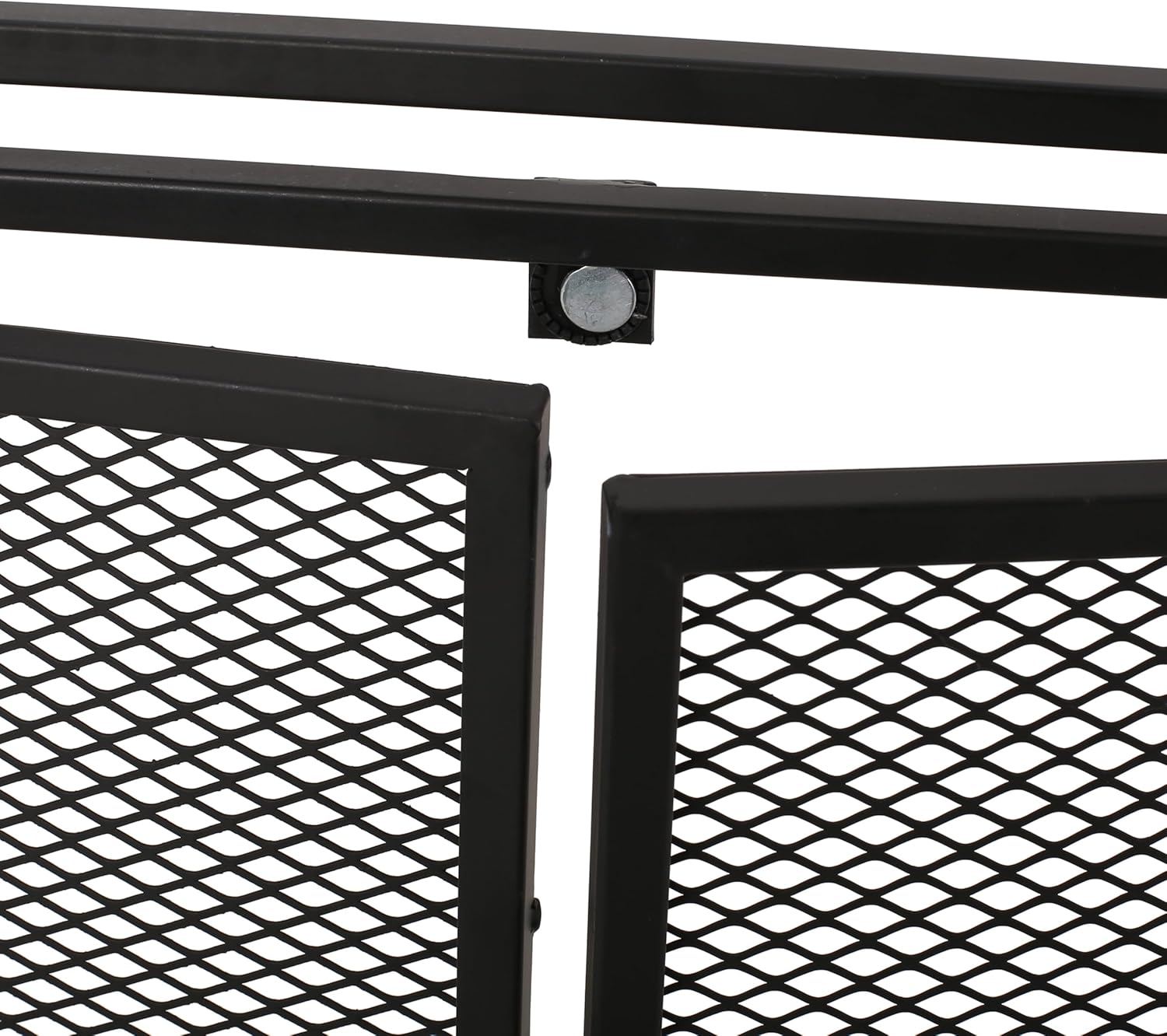 Iron Fireplace Screen – Modern Standalone Fireplace Screen with Dual Easy-Access Doors.30.7" H x 40" W Single Panel Design | Durable Hand-Crafted Frame for Safe Ember Protection.Fireplace Accessories