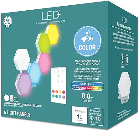 GE LED+ Color Changing LED Hexagon Tile Panels...