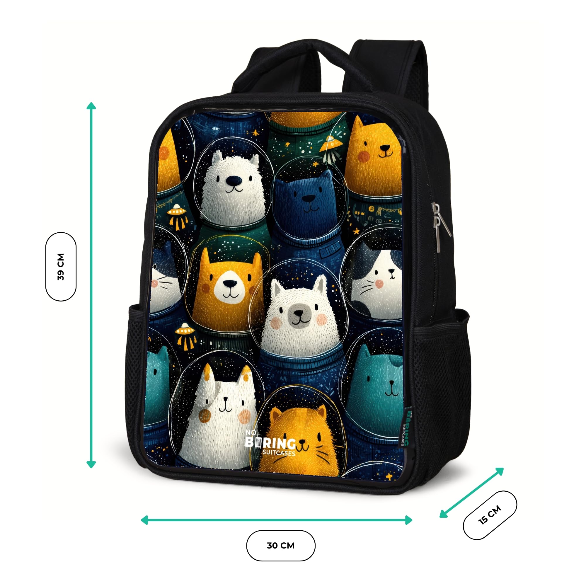 NoBoringSuitcases© Zaino Per Bambini Backpack Nero Da Viaggio Zaini