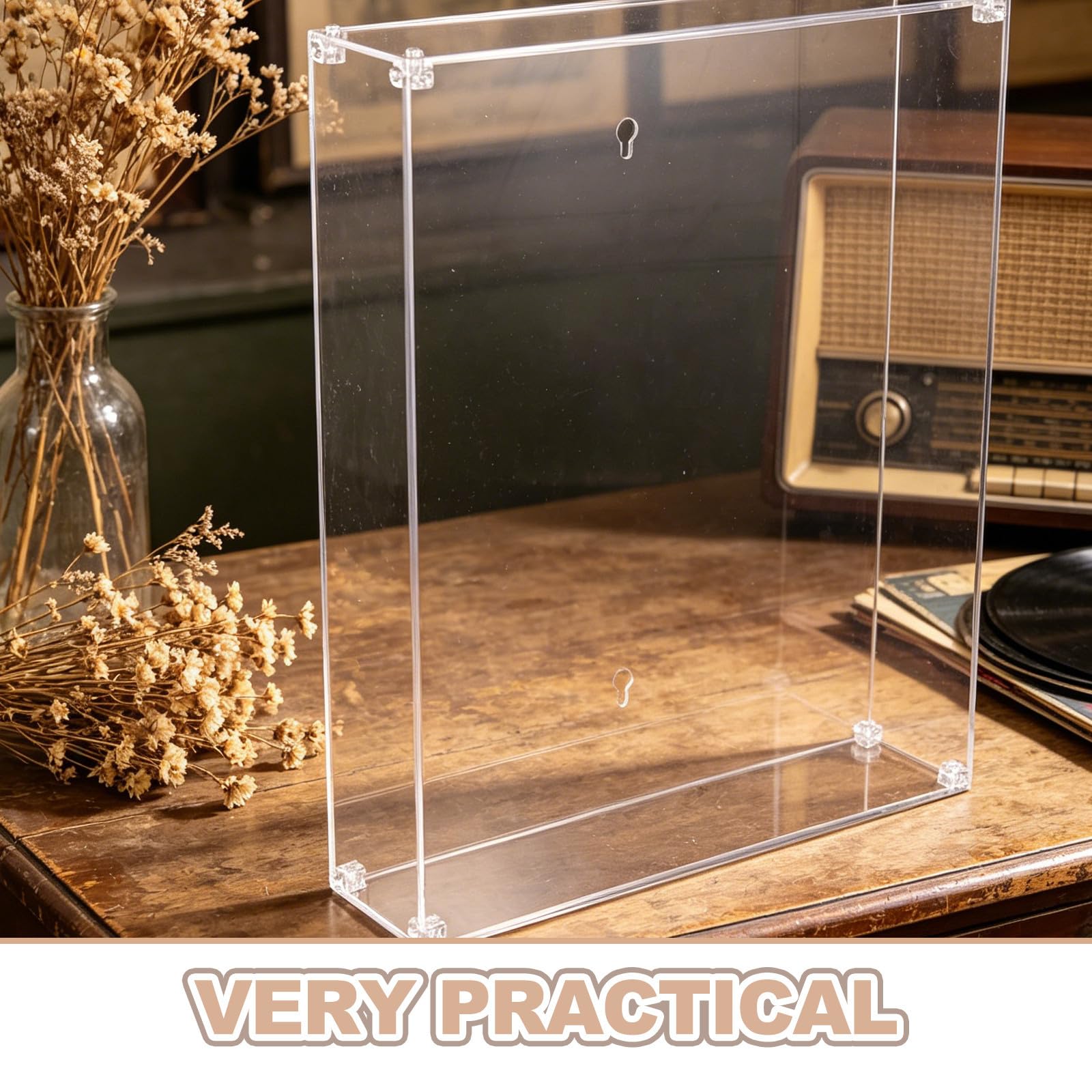 Transparenter Acryl Schaukasten 13x16 Zoll mit Deckel, Wandmontage