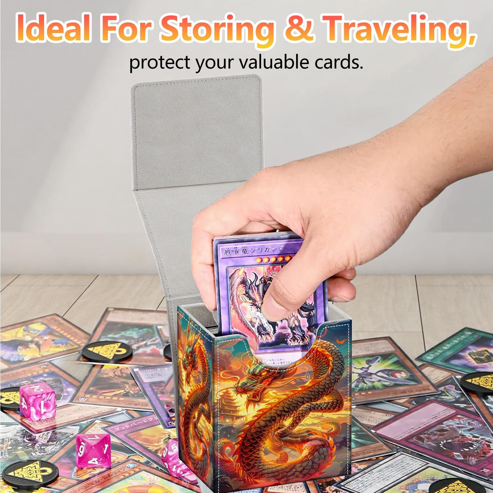 Amazon.com: JANENFNA Card Deck Box, Card Storage Box Fits 100+