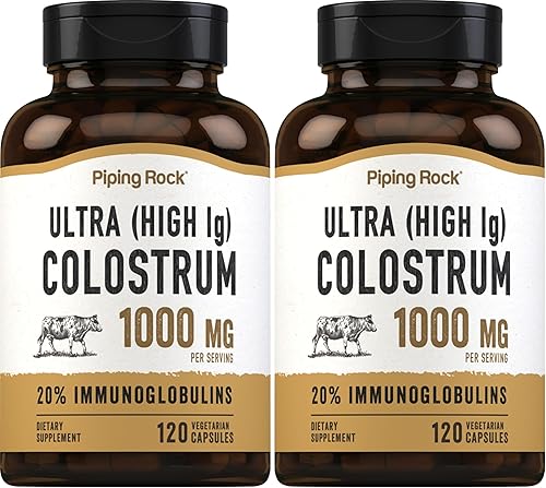 Miniatura 8 de Piping Rock Suplemento de calostro para mujeres y hombres | 1000 mg | 120 cápsulas | 20% inmunoglobulina | Vegetariano, sin OMG, sin gluten