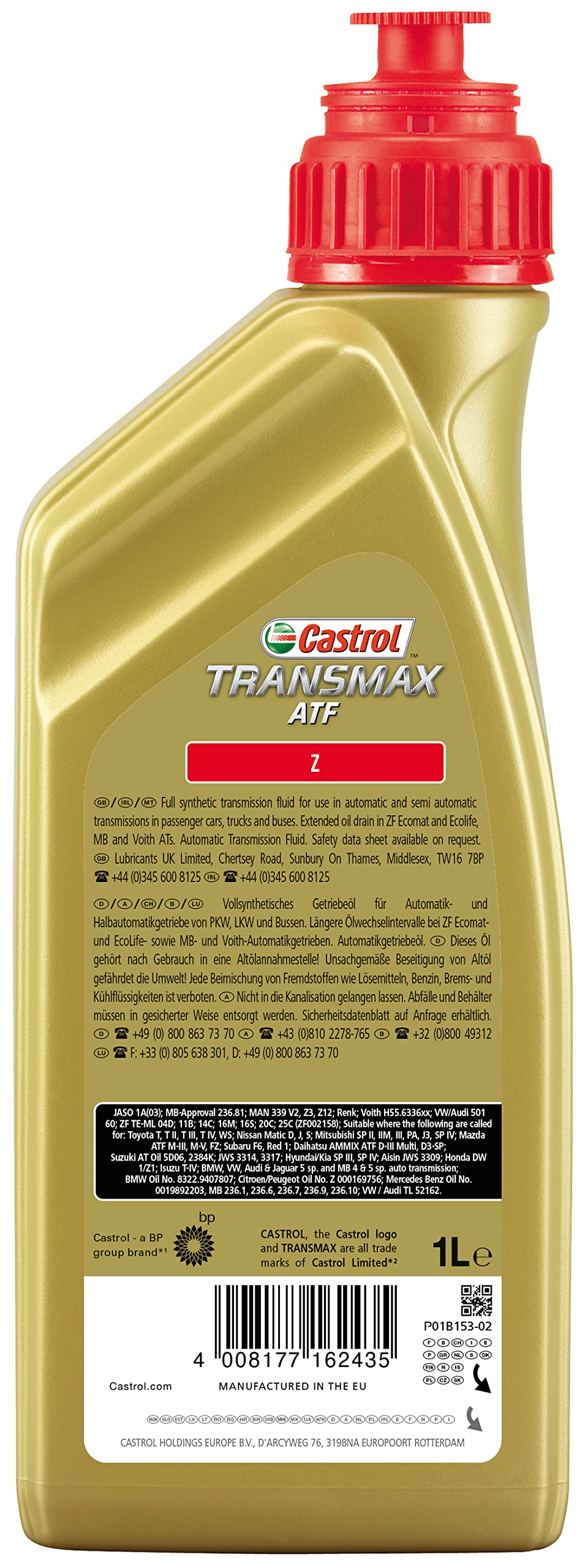 Castrol TRANSMAX ATF Z Fully Synthetic Automatic Transmission