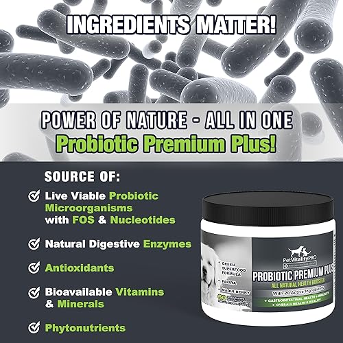 Miniatura 2 de PetVitalityPRO Probióticos para perros con enzimas digestivas naturales  4 CFU de factura2 masticables blandos  Diarrea de perro malestar estomacal