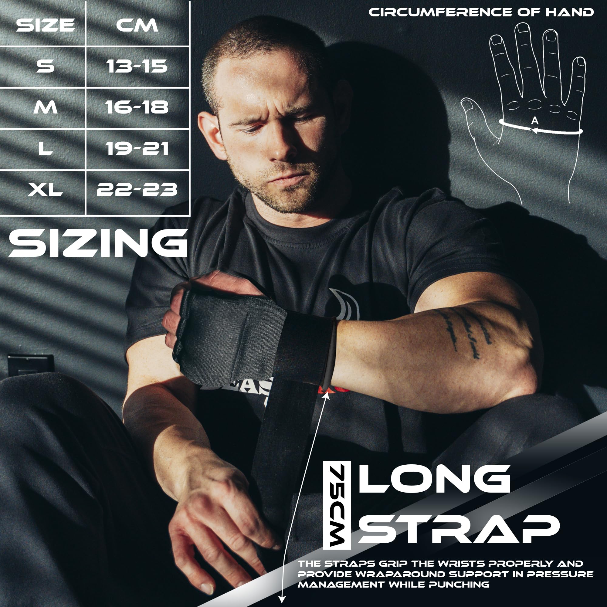 BEAST RAGE Guantoni da Boxe in Gel per Le Mani, 75 cm, Imbottiti, Elastici, per Allenamento, Muay Thai, Bende UFC per Uomo, Donna e Bambini