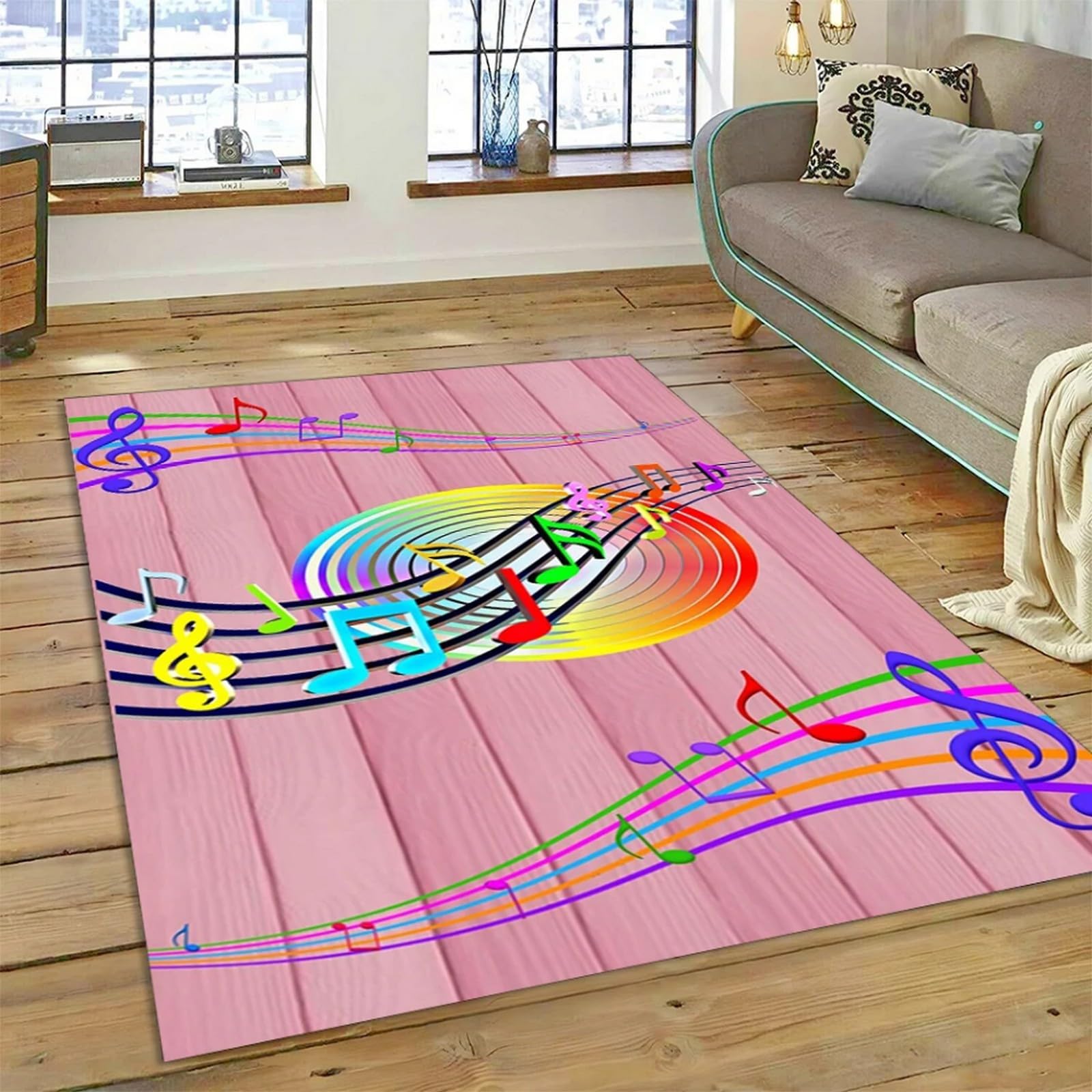 Area Carpet Musical Instrument Piano Notes ，3D Printed Large Area Rug， Non Slip Foldable For Living Room Dining Contemporay Bedroom Luxe Print Foyer Mat Rug - Easy Clean 80 X 120 Cm / 31.5" -4Y7W1G1