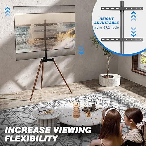Miniatura 4 de Rfiver Soporte de TV con caballete artístico, altura ajustable y giratorio de 100 para televisores de pantalla plana LCD LED de 32 a 65 pulgadas,