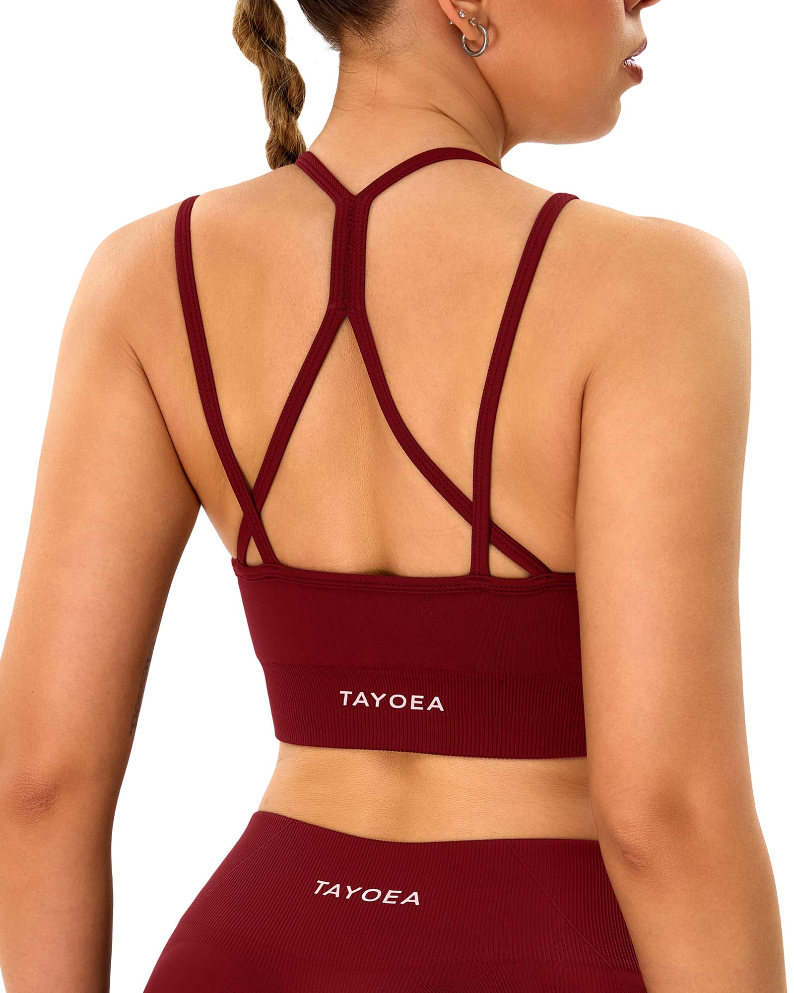TAYOEA Damen Nahtloser Sport-BH Y-Rücken Weicher Nahtloser Atmungsaktiv Yoga BH Für Laufen & Training