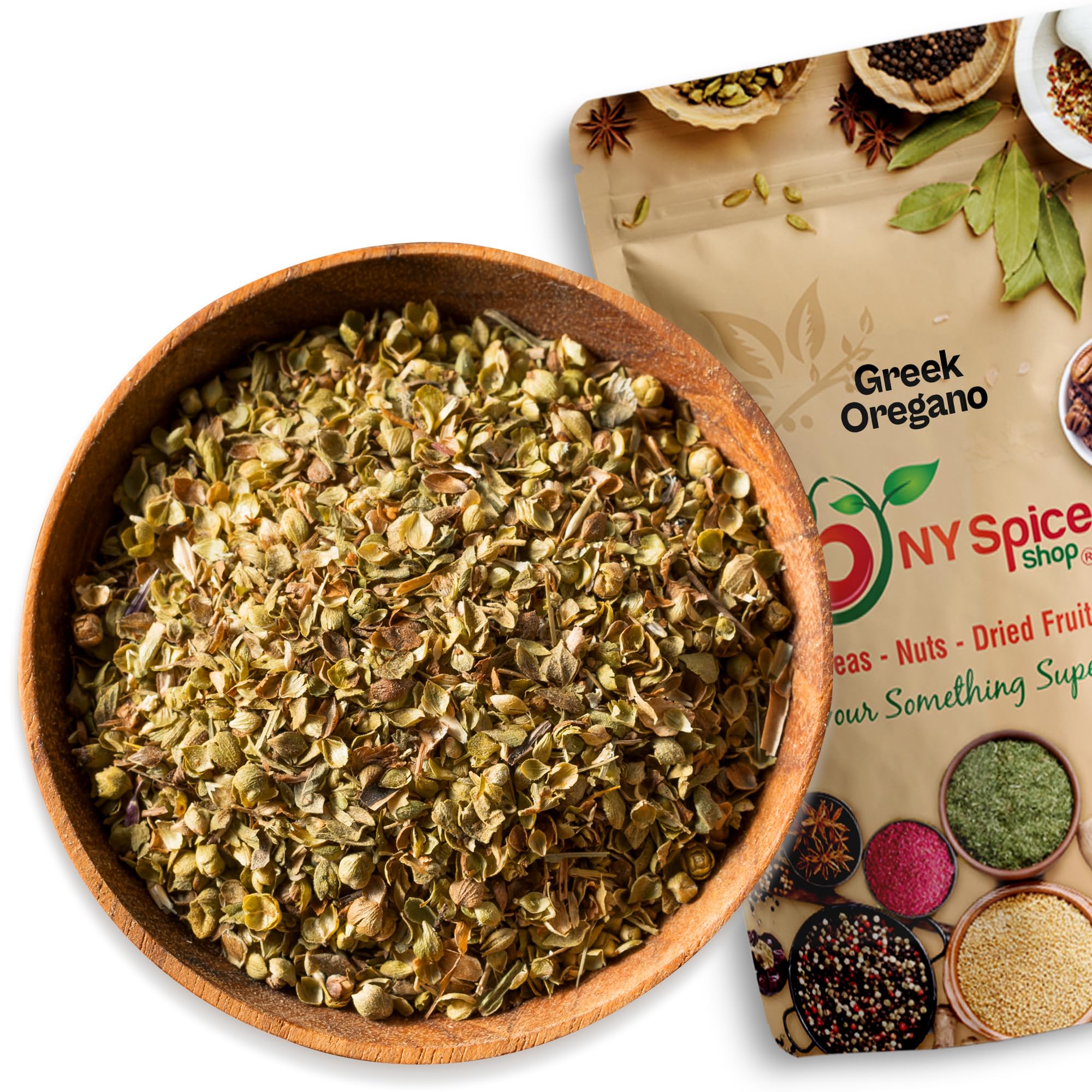 NY Spice Shop Greek Leaves Dried Oregano Bulk - 8 Ounce Oreganos Dried Leaf - Dry Fresh Seasoning Oregano Leaves for Pizza, Soup, Greek Salads,