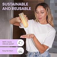 Vista 7 de BRIGHTFROM Botellas aplicadoras con tapa giratoria, plástico transparente de 8 onzas sin BPA, vacías, exprimidas, recargables, boquilla