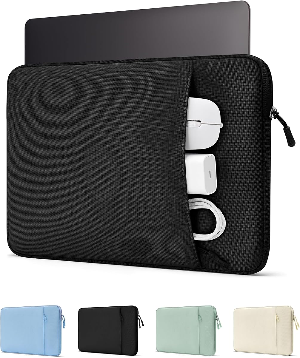 Laptop Sleeve 13" for MacBook Neo/Air/Pro with A18/M5/M4/M3/M2/M1 | Slim Travel Sleeve with Soft Plush Lining & Large Front Pocket, Water-Resistant, Also Fit 13" HP Dell Lenovo ASUS Acer