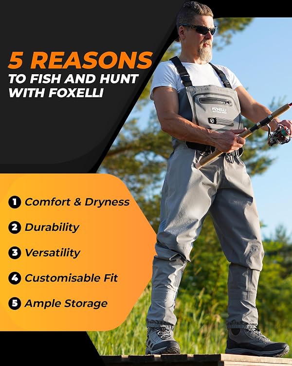 Foxelli Breathable Waders – Fly Fishing Stockingfoot Waders for Men and Women by Foxelli - Image 2